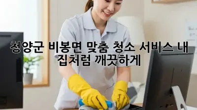 청양군 비봉면 맞춤 청소 서비스: 내 집처럼 깨끗하게!